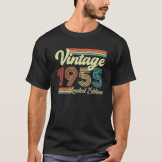 T-shirt 68 Ans Vintage 1955 Né En 1955 68ᵉ