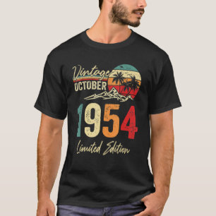 T-shirt 68 ans Vintage octobre 1954 68e anniversaire