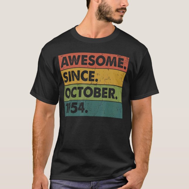 T-shirt 68 Years Old 68th Birthday Awesome Since October (Devant)