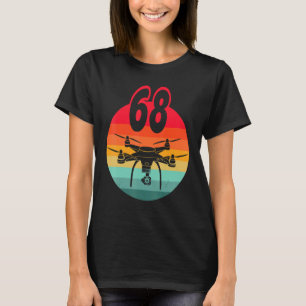 T-shirt 68e Anniversaire I Télécommande Rétro Drones Avec 