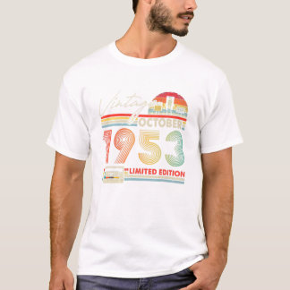 T-shirt 68e anniversaire Vintage octobre