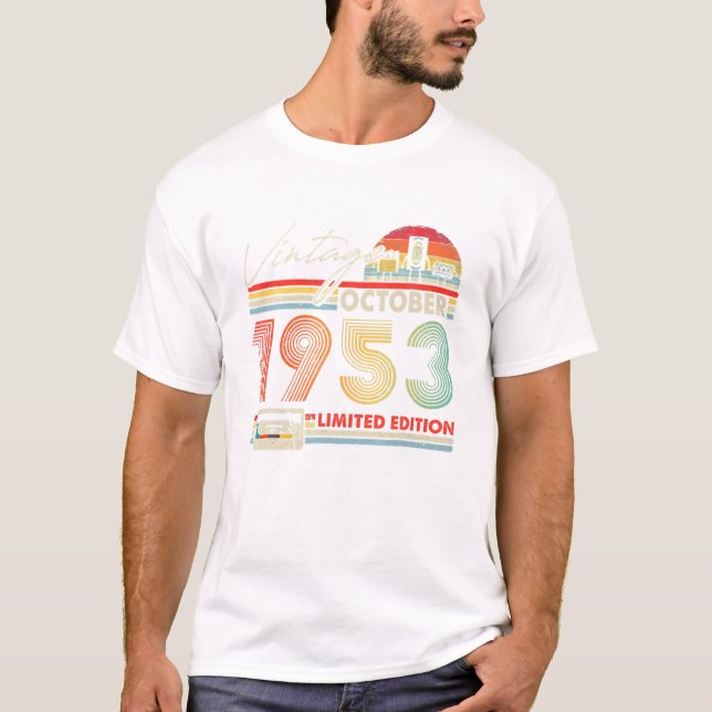 T-shirt 68e anniversaire Vintage octobre (Devant)
