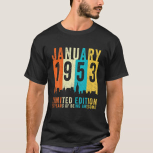 T-shirt 69 Anniversaire Vintage Janvier 1953 Limité