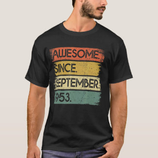 T-shirt 69 Ans Awesome Depuis Septembre 1953 69th Bi