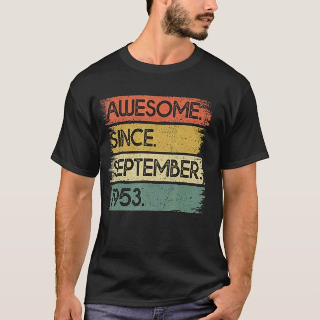 T-shirt 69 Ans Awesome Depuis Septembre 1953 69th Bi (Devant)