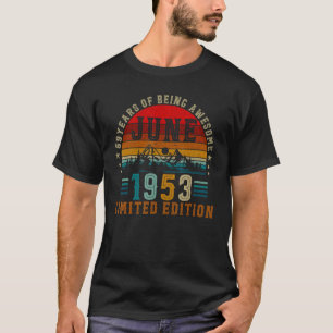 T-shirt 69 ans Vieux juin 1953 69e anniversaire