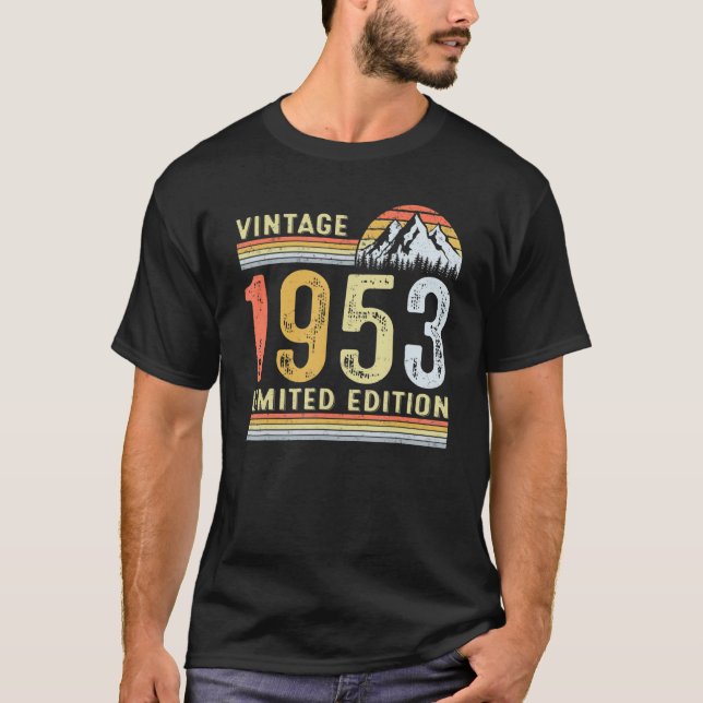 T-shirt 69 ans Vintage 1953 69e anniversaire (Devant)
