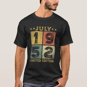 T-shirt 69 Ans Vintage Juillet 1952 Edition Limitée 69T