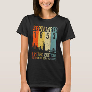 T-shirt 69 ans Vintage septembre 1953 69e anniversaire