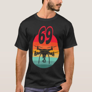 T-shirt 69e Anniversaire I Télécommande Rétro Drones Avec 