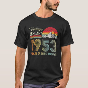 T-shirt 69E Anniversaire Vintage Février 1953 69 Ans F
