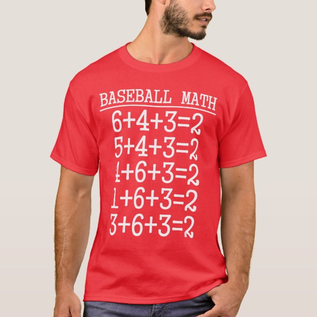 T-shirt 6 4 3 2 Math Baseball Cadeau de jeu de softball mi (Devant)