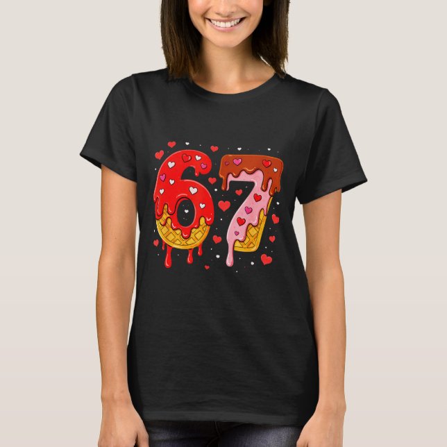 T-shirt 6 7 Cream Drip Six Seven Meme Valentine's Day Men  (Devant)