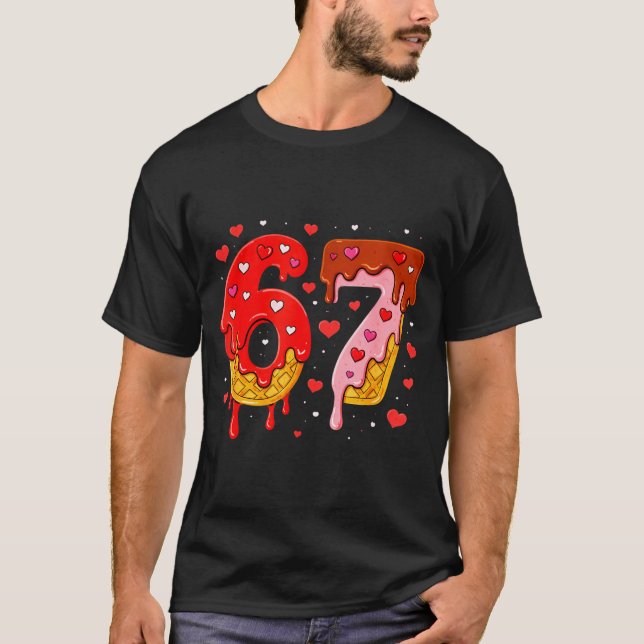 T-shirt 6 7 Cream Drip Six Seven Meme Valentine's Day Men  (Devant)