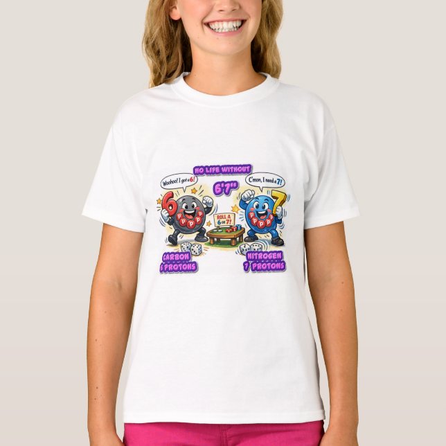 T-shirt 6’7” Éléments de chimie vitaux pour la survie (Devant)