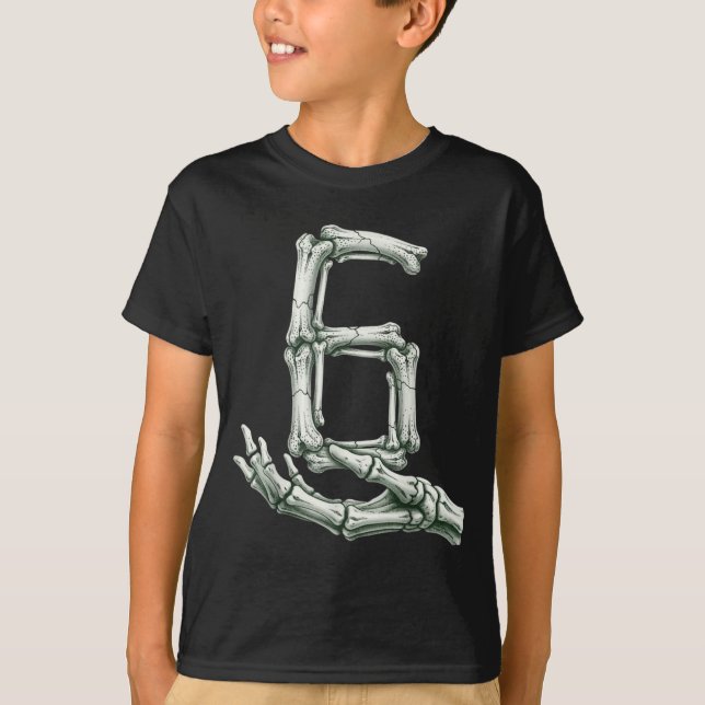 T-shirt 6 7 Halloween Skeleton Funny 67 Meme Gen Alpha Six (Devant)