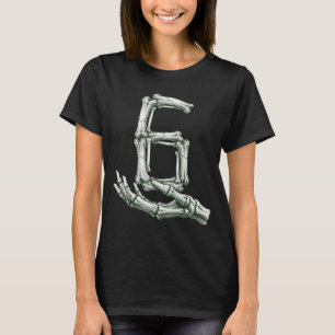 T-shirt 6 7 Halloween Squelette Drôle 67 Mème Gen Alpha Si