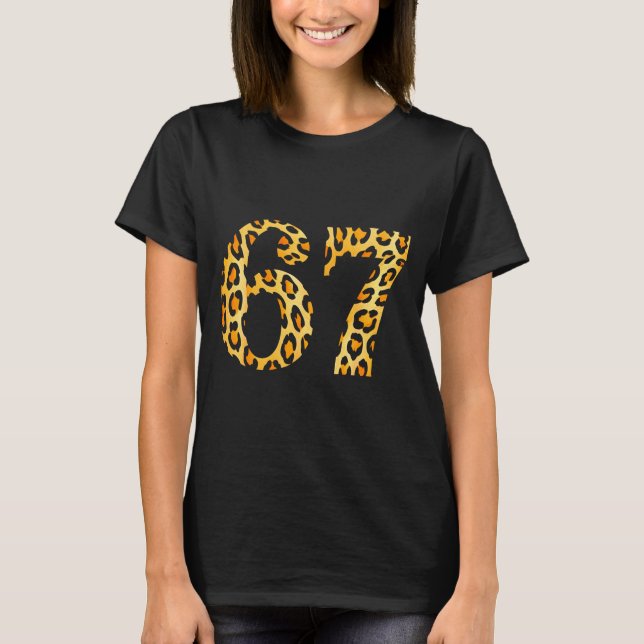 T-shirt 6-7 Meme Leopard Cheetah Cool Six-seven  (Devant)