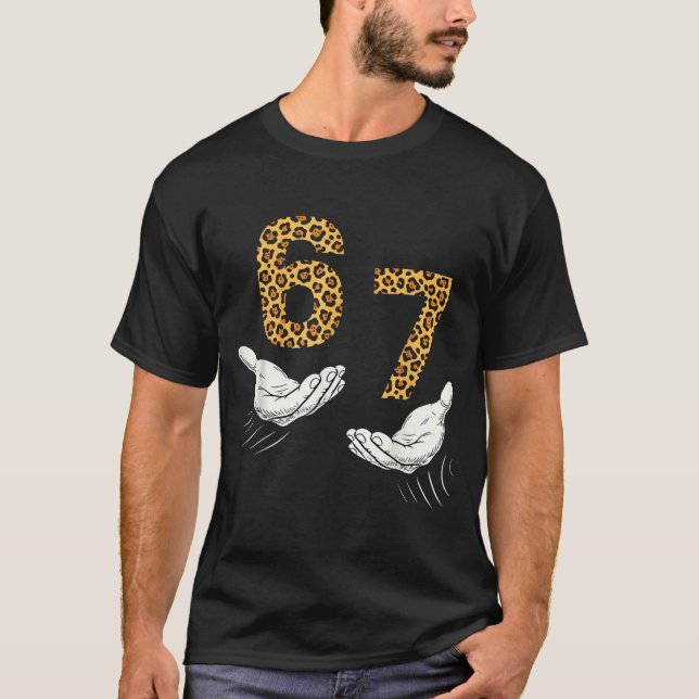 T-shirt 6-7 Meme Leopard Cheetah Cool Six-seven Funny  (Devant)