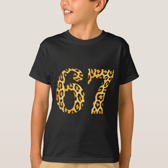 T-shirt 6-7 Mème Léopard Guépard Cool Six-sept  (Devant)