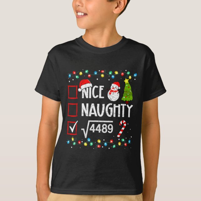 T-shirt 6-7 Meme Nice Naughty 67 Christmas Brain Rot Funny (Devant)