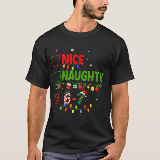 T-shirt 6-7 Meme Nice Naughty 67 Christmas Brain Rot Funny (Devant)