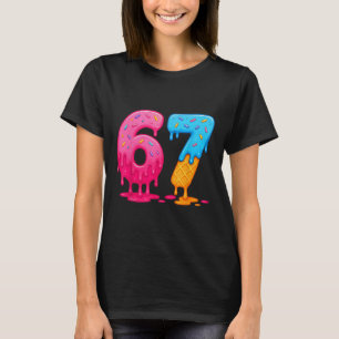 T-shirt 6 7 Mème Six Sept Crème Glacée qui Dégouline