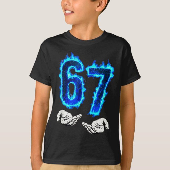 T-shirt 6 7 Meme Six Seven 67 Hands Meme Funny Men Girls B (Devant)