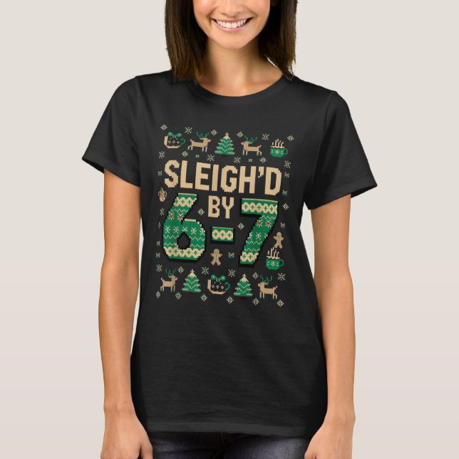 T-shirt 6-7 Noël Pull Ugly Six Seven Xmas 67 Meme  (Devant)