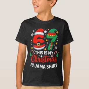 T-shirt 6 7 Noël Six Sept Mème Mon Pyjama de Noël S
