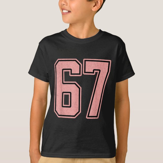 T-shirt 6 7 Number 67 Baseball Funny Meme Tee For Women  (Devant)