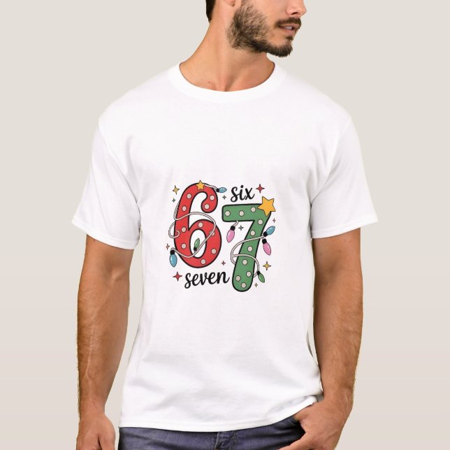 T-shirt 6 7 Six Seven Main Génération Z Alpha Meme Argot N (Devant)