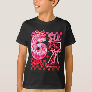 T-shirt 6 7 Six Seven Meme Coquette Arc Léopard Cœur Vale