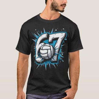 T-shirt 6 7 Volleyball Mème Pouvoir Humour Sportif