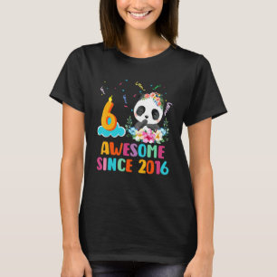 T-shirt 6 Ancien Awesome depuis 2016 6e Anniversaire Panda