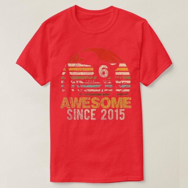 T-shirt 6 Anniversaire Dinosaur 6 Anniversaire Garçon Enfa (Design devant)