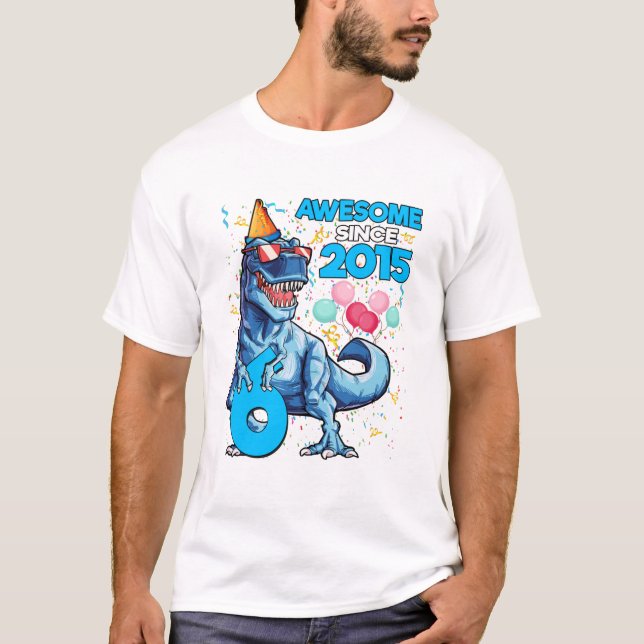 T-shirt 6 Anniversaire Dinosaur 6 Anniversaire Garçon Enfa (Devant)