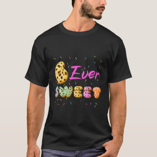T-shirt 6 Anniversaire Fête Sweet Girl Donut 6 Ans Amusant