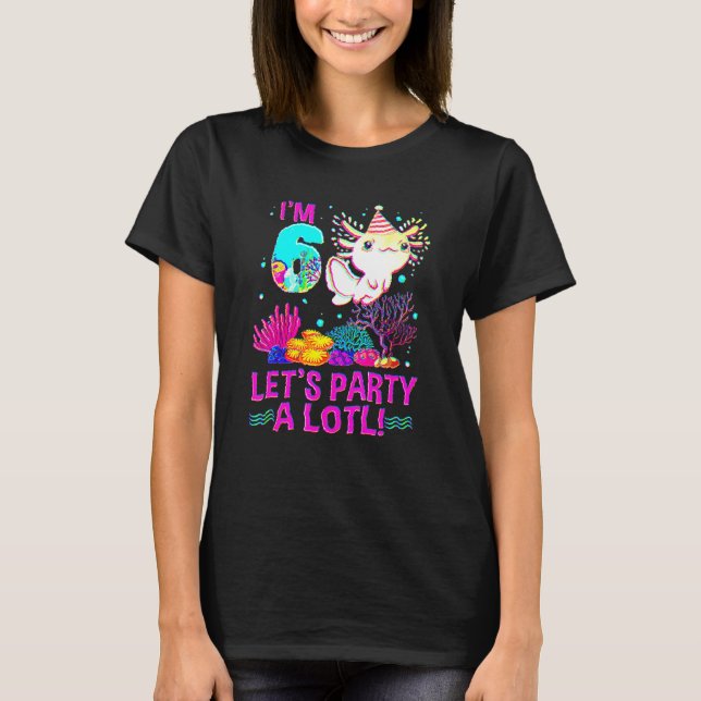 T-shirt 6 Ans 6e Anniversaire Axolotl Garçons Filles (Devant)