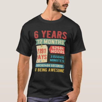 T-shirt 6 Ans 6E Anniversaire Décorations Anniversaire