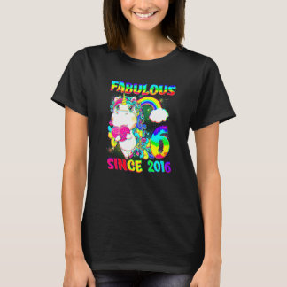 T-shirt 6 Ans 6e Anniversaire Unicorn Girl Fabulous Sin