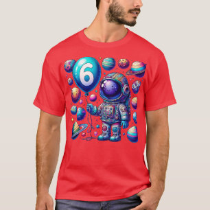 T-shirt 6 ans Anniversaire Cadeaux de garçon Astronaut 6e 