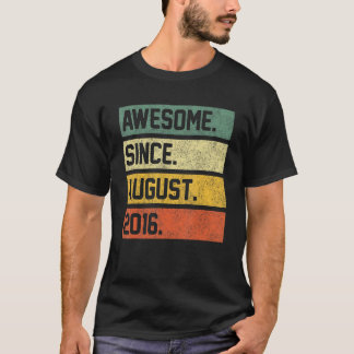 T-shirt 6 ans Awesome depuis août 2016 6e anniversaire