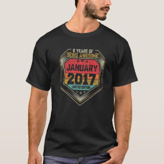 T-shirt 6 Ans Awesome depuis Janvier 2017 6e Anniversaire
