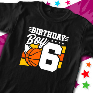 T-shirt 6 ans Basketball Party Thème 6e anniversaire garço