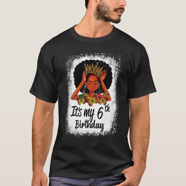 T-shirt 6 Ans Black Melanin Femmes Fille C'Est Mon 6ème B (Devant)