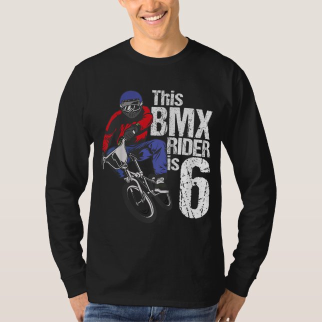 T-shirt 6 Ans BMX Anniversaire Fête Garçons Vélo De Chemin (Devant)
