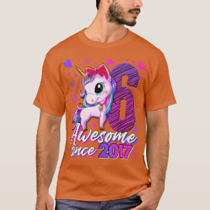 T-shirt 6 Ans Cute Unicorn Cadeaux 6e Anniversaire Enfants