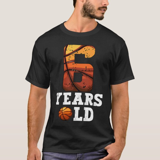T-shirt 6 ans de basket-ball balle 6e anniversaire basket- (Devant)