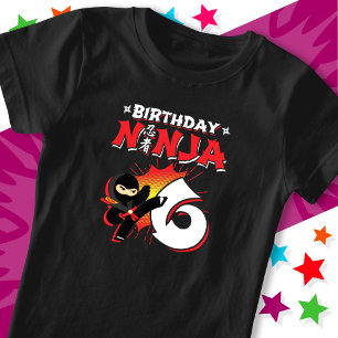T-Shirt 6 Ans de la bande dessinée Style Ninja 6e annivers
